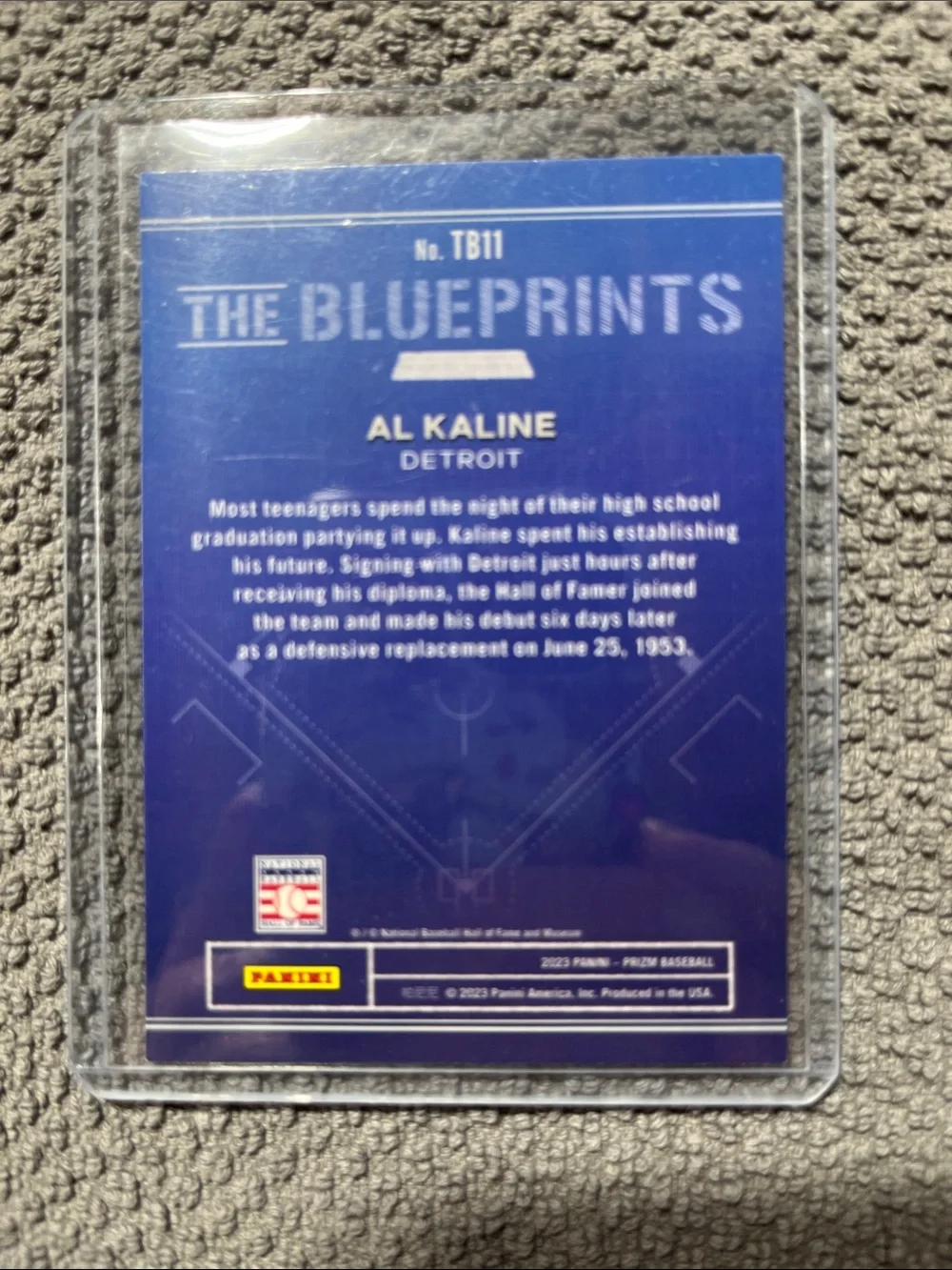 2023 Al Kaline Panini Prizm The Blueprints Card — #TB11